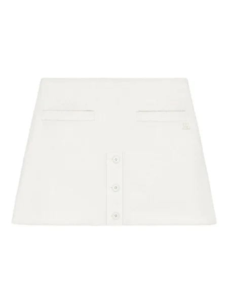 Mała mały spódnica mini Courreges tweedowa biała