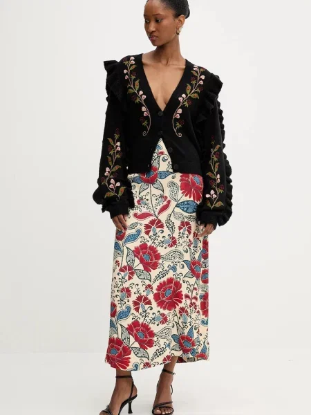 Спідниця Farm Rio maxi розкльошена бежевий