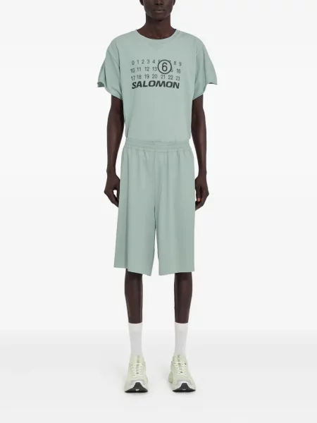 Шорти Mm6 Maison Margiela X Salomon с принт синьо