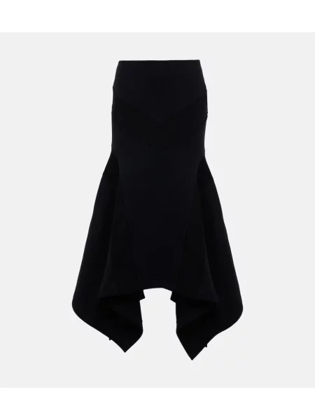 Fustă midi The Attico până la genunchi negru