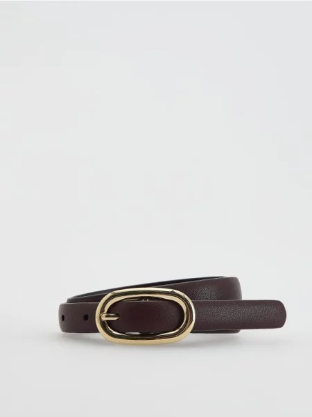 Reserved Ремінець з комбінованих матеріалів дерево червоне