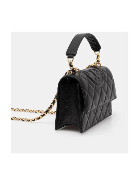 Tory Burch torebka skórzana Fleming czarny
