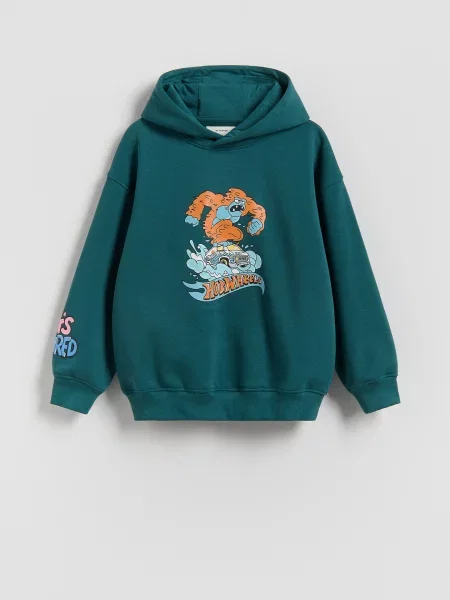 Reserved mikina Hot Wheels tmavě tyrkysová