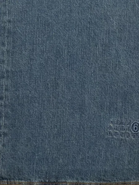 Kostiumas mini džinsinė suknelė Mm6 Maison Margiela v formos iškirpte mėlyna