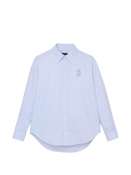 Cămașă Marc Jacobs cu dungi din poplin albastru