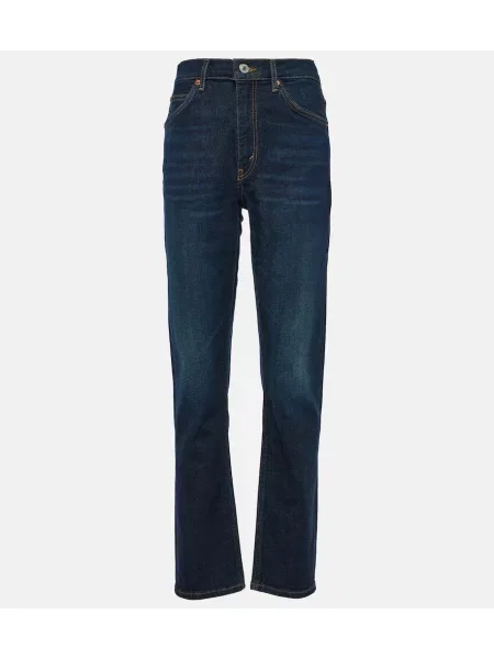 Blugi drepți Re/done cu talie înaltă negru