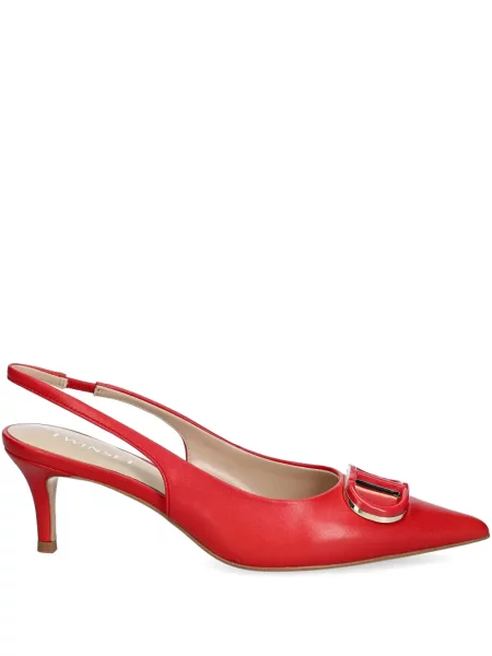 Pantofi cu toc Twinset slingback roșu