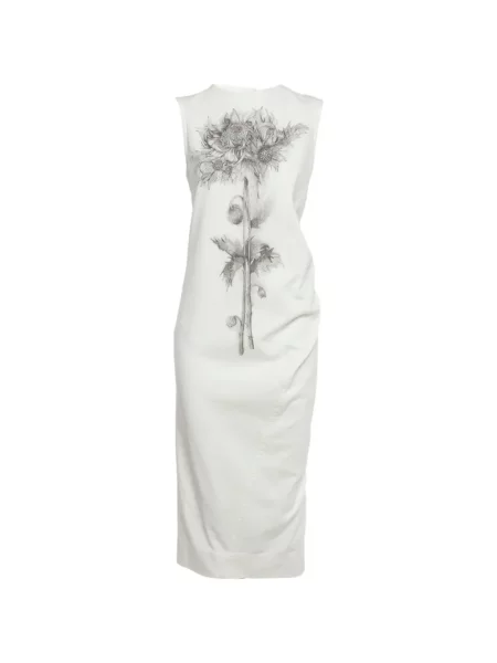 Rochie din denim Sportmax cu model floral cu imagine alb