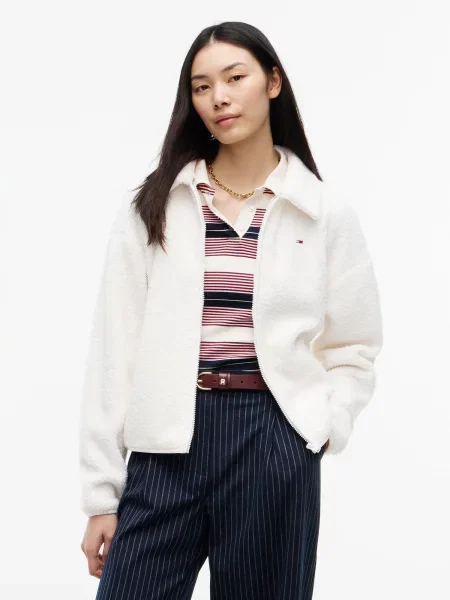 Tommy Jeans Prechodná bunda biela