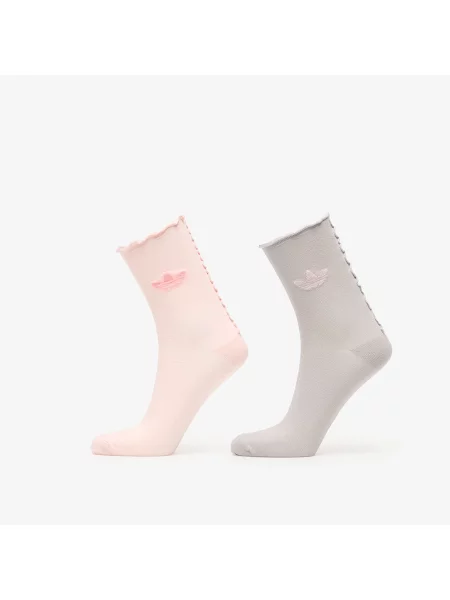 Șosete adidas Ruffle Socks 2 Pairs Sandy Pink/ Grey Two M gri