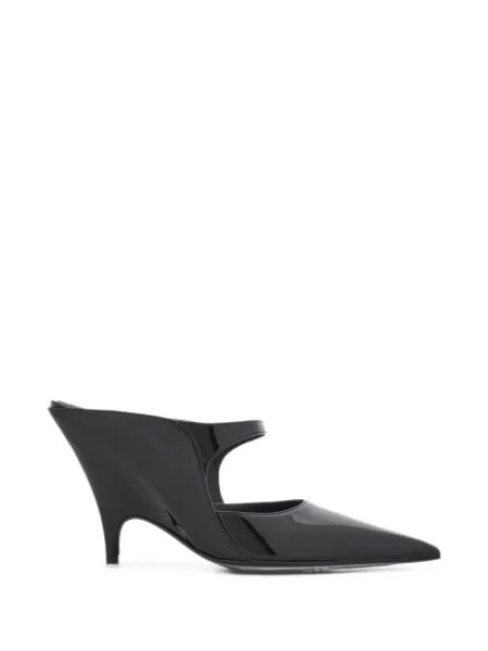 Papuci tip mules Ferragamo cu pană negru