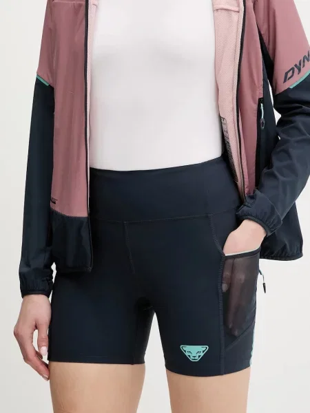 Dynafit pantaloni scurți outdoor Sky bleumarin uni high waist