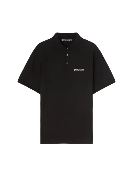 Haftowane polo Palm Angels czarne