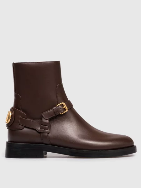 Шкіряні черевики з логотипом Valentino коричневі