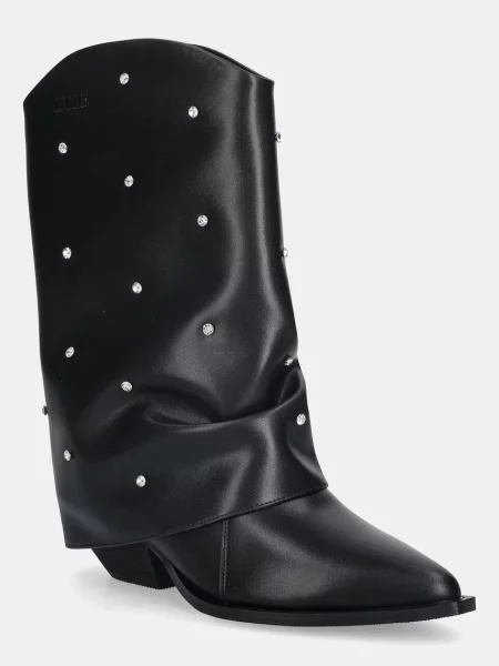 Кожени ботуши GOE с дебел BLACK черно