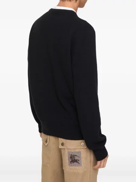 Pulover Burberry de lână cu autograf negru