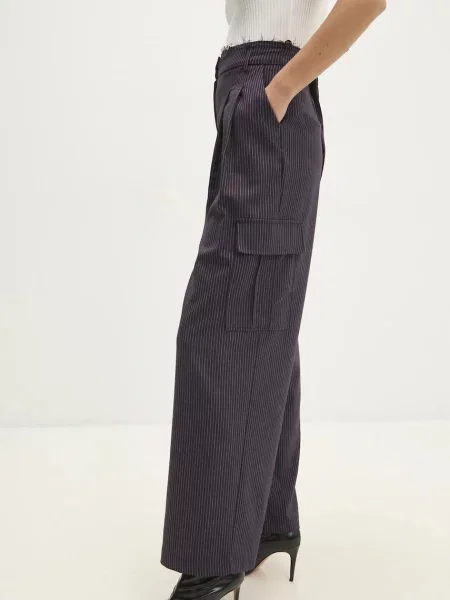 Панталон Answear Lab лилаво със стандартна кройка с висока талия виолетово