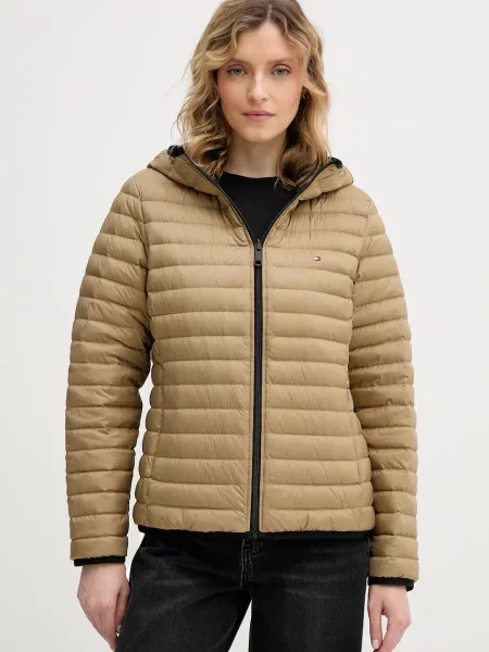 Oboustranná péřová bunda Tommy Hilfiger černá
