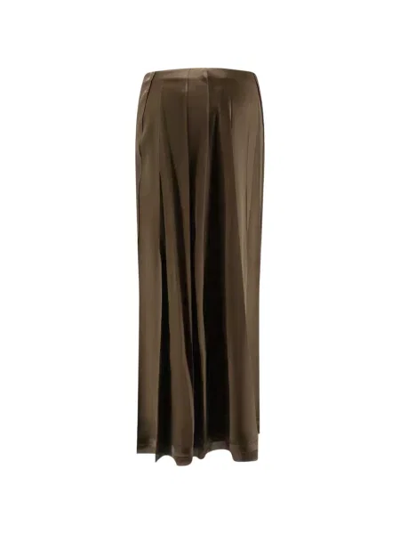 Fustă midi Vince din satin verde