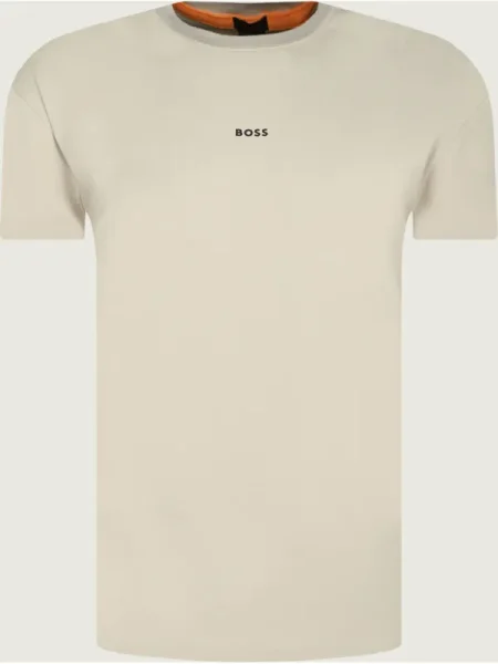 BOSS Orange Tricou Chup bej / alb portocaliu