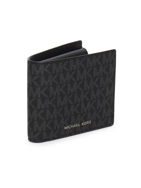 Portfel z detal z logo Michael Kors czarny