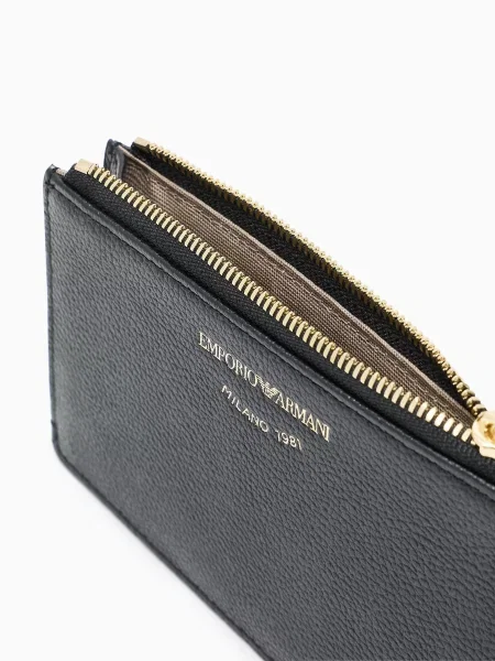 Кожаный кошелек Emporio Armani черный