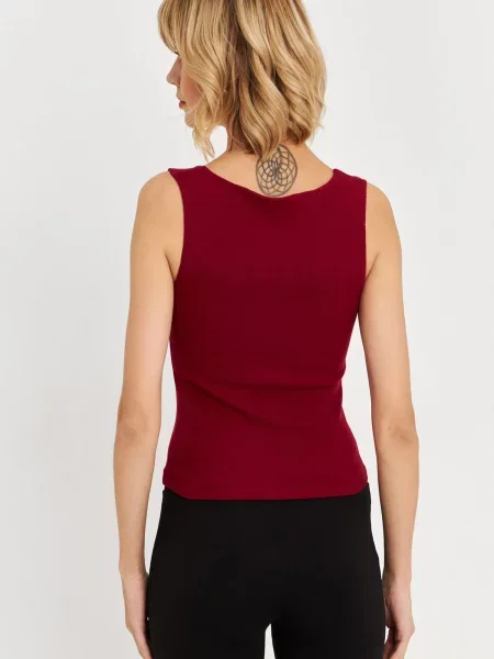 Cool & Sexy Top burgundy roșu