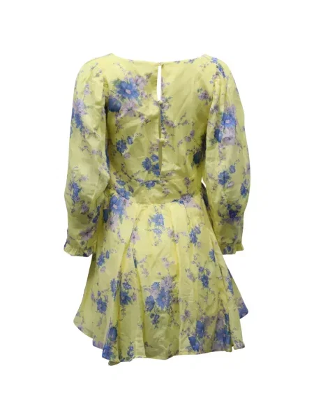 Rochie mini Loveshackfancy cu model floral cu imagine de costum galben