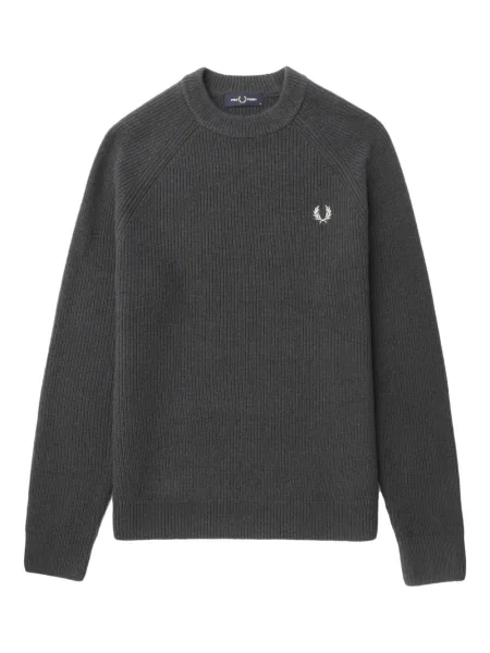Pulover Fred Perry cu broderie gri