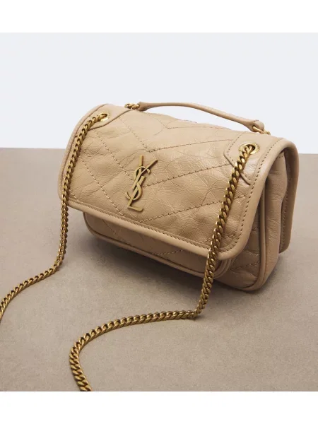 Geantă Saint Laurent din piele bej