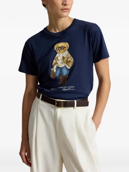 Matlasat papuci de casă Polo Ralph Lauren tricotate maro