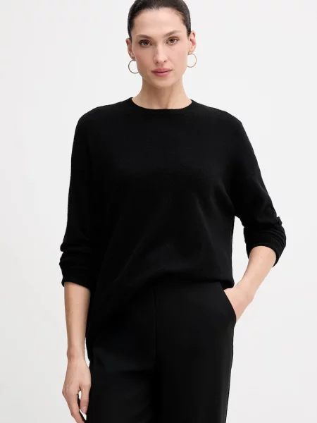 Pulover z dodatkom volne Sisley črna