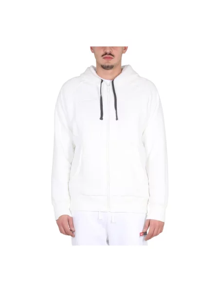 Bluza z kapturem Diesel z kapturem biała