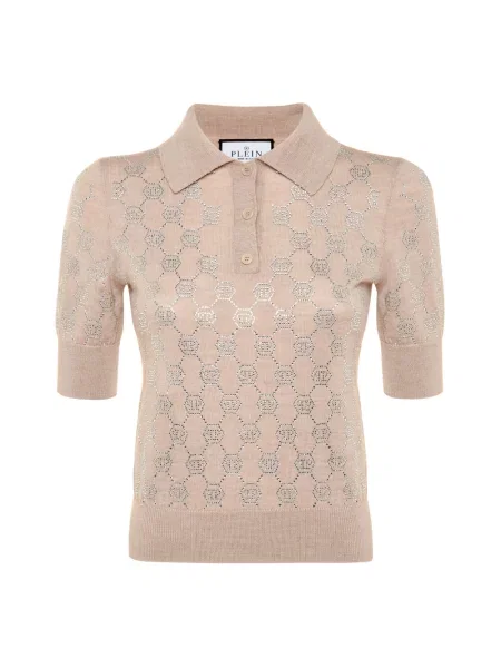 Sweter Philipp Plein wełniany beżowy