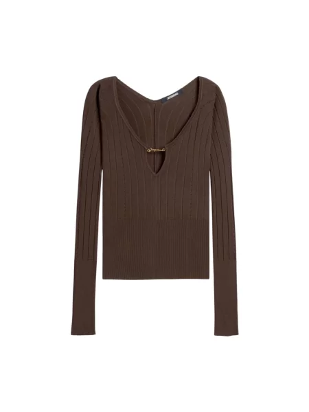 Sweter Jacquemus brązowy