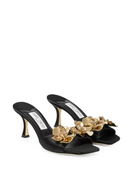 Sandale Jimmy Choo cu model floral negru
