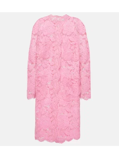 Sukienka midi Dolce&gabbana koronkowa do kolan garniturowa różowa