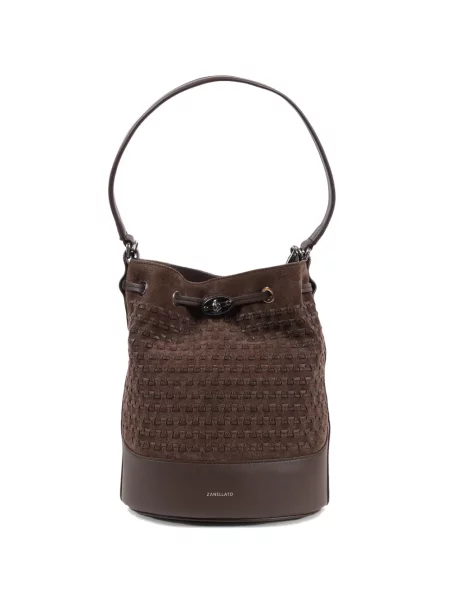 Geantă bucket Zanellato din piele maro