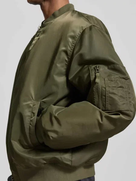 Kurtka bomber z dwukierunkowym zamkiem błyskawicznym model Poul' Wood Wood khaki