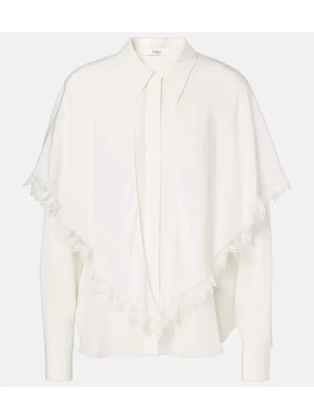 Bluză Chloé de mătase alb