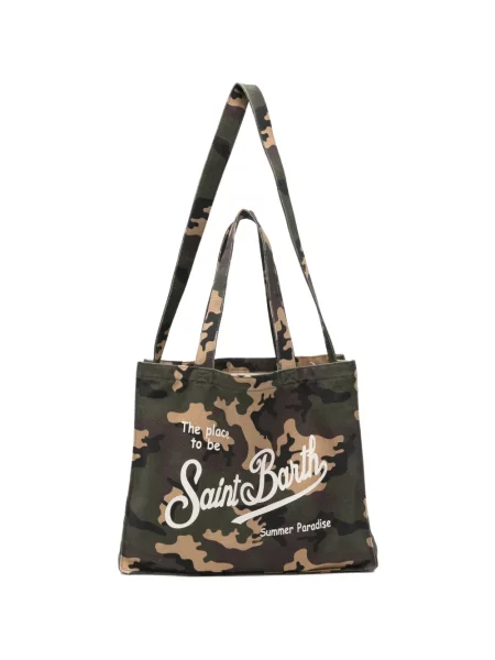 Geantă shopper Mc2 Saint Barth cu imagine cu model camuflaj verde