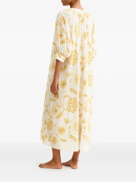 Rochie Eres cu model floral cu imagine de costum alb