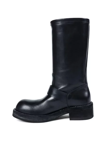 Botine Ann Demeulemeester din piele cu cataramă negru