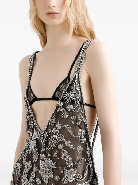 Rochie mini Dolce & Gabbana transparente de costum negru