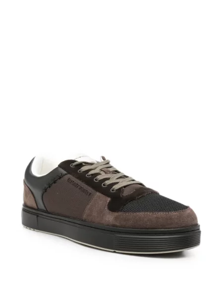 Sneakers Emporio Armani σουέντ καφέ