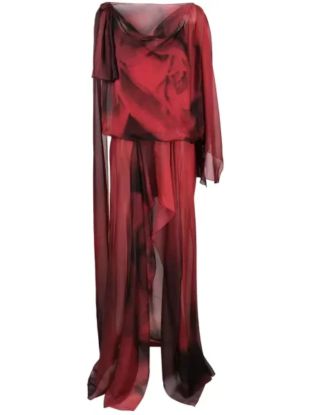 Rochie maxi Alberta Ferretti de mătase cu model floral cu imagine