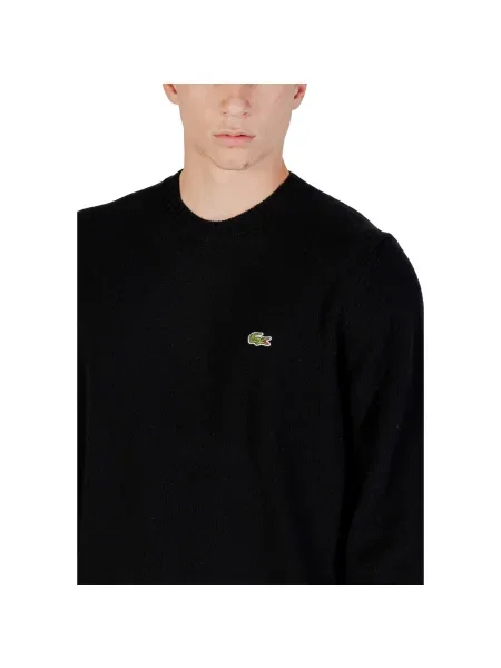 Pulover Lacoste de lână clasic negru