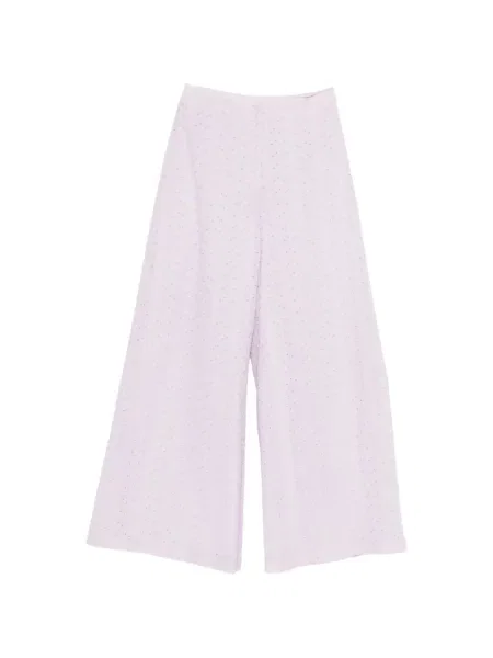Pantaloni Forte_forte cu broderie violet