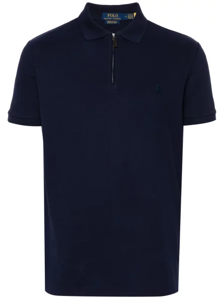 Siuvinėta polo marškinėliai Polo Ralph Lauren dygsniuotas pilka