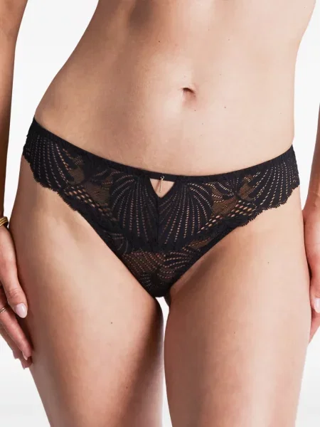 Chiloți briefs Aubade cu model floral din dantelă negru